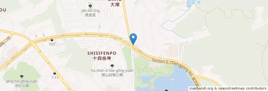 Mapa de ubicacion de 台北捷運大湖公園站 en Taiwán, Nuevo Taipéi, Taipéi, 內湖區.