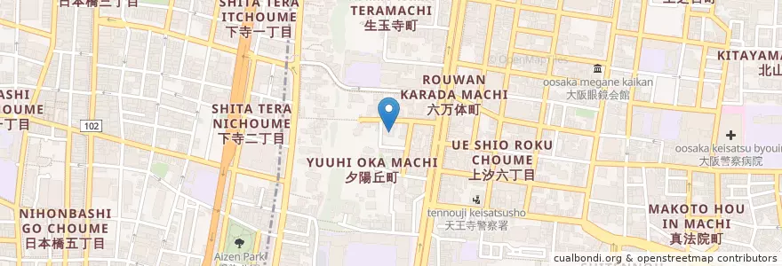Mapa de ubicacion de 昌林寺 en Japan, Osaka Prefecture, Osaka, Tennoji Ward.