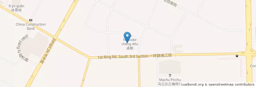 Mapa de ubicacion de 中国银行 en Çin, Siçuan, 成都市, 武侯区 (Wuhou).