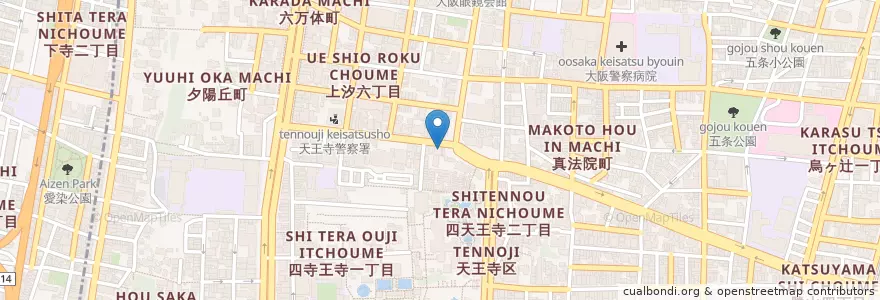 Mapa de ubicacion de 荻田モータープール en ژاپن, 大阪府, 大阪市, 天王寺区.