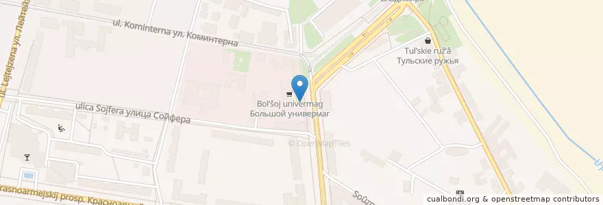 Mapa de ubicacion de Хинкальный дом en Rússia, Distrito Federal Central, Тульская Область, Городской Округ Тула.