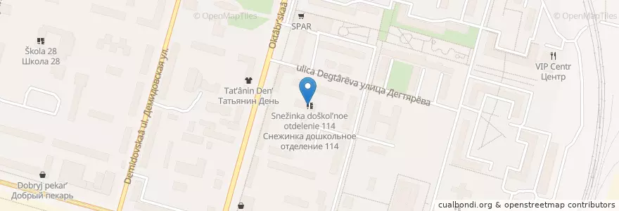 Mapa de ubicacion de Снежинка дошкольное отделение 114 en Russland, Föderationskreis Zentralrussland, Oblast Tula, Stadtkreis Tula.