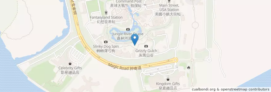 Mapa de ubicacion de 噴泉山谷 Geyser Gulch en 중국, 홍콩, 광둥성, 신제, 離島區 Islands District.