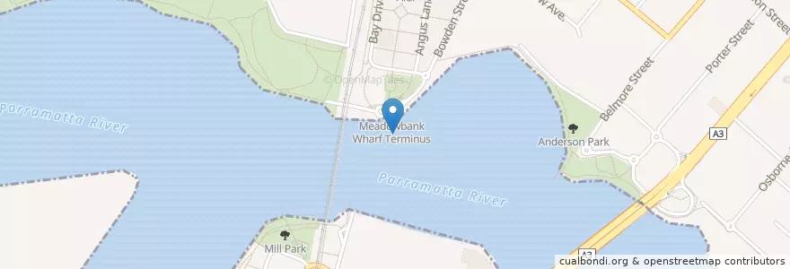 Mapa de ubicacion de Meadowbank en Australien, Neusüdwales, Sydney, Council Of The City Of Ryde.