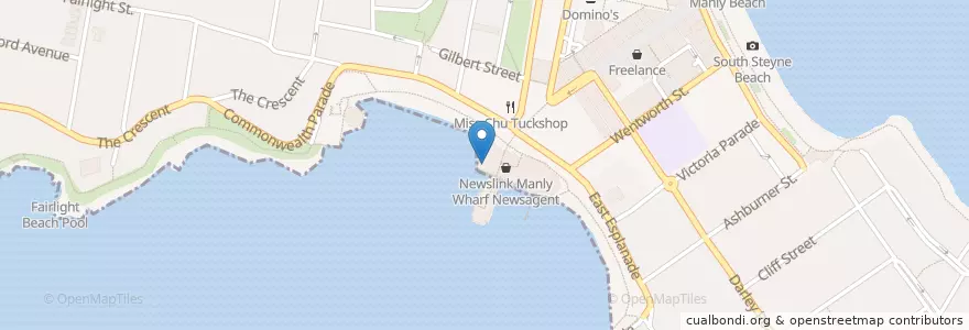 Mapa de ubicacion de ヒューゴス マンリー en オーストラリア, ニューサウスウェールズ, Sydney, Northern Beaches Council.