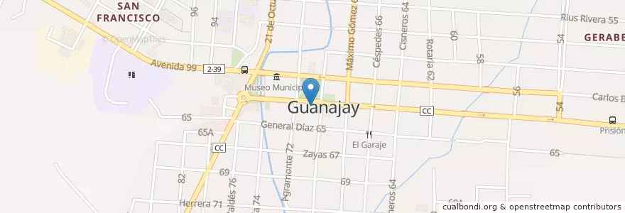 Mapa de ubicacion de Cerveza en Küba, Artemisa, Guanajay, Ciudad De Guanajay.