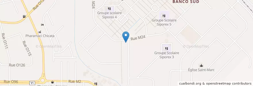 Mapa de ubicacion de Clinique Hôtel Médical Maria en Côte D’Ivoire, Abidjan, Yopougon.