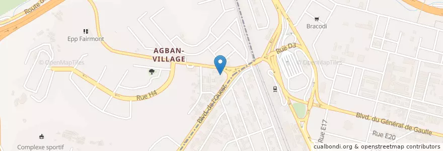 Mapa de ubicacion de Pharmacie d’Agban en Côte D'Ivoire, Abidjan, Attécoubé.