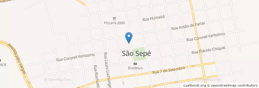 Mapa de ubicacion de Gato na brasa en Brazilië, Regio Zuid, Rio Grande Do Sul, Região Geográfica Intermediária De Santa Maria, Região Geográfica Imediata De Santa Maria, São Sepé.