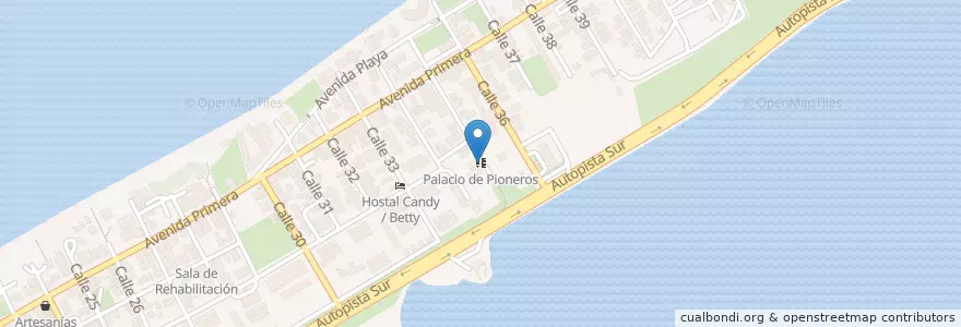Mapa de ubicacion de Palacio de Pioneros en Cuba, Matanzas, Cárdenas, Varadero.