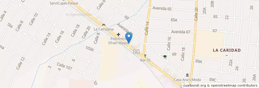 Mapa de ubicacion de Infotur en キューバ, La Habana, Cotorro.