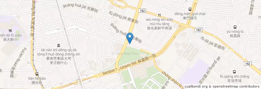 Mapa de ubicacion de 辰星咖啡 en 臺灣, 臺南市, 東區.