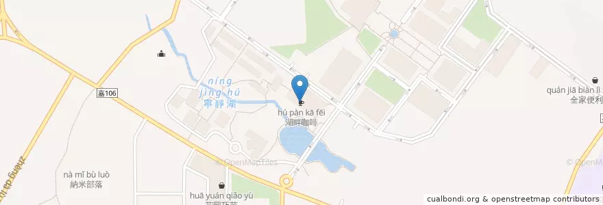 Mapa de ubicacion de 湖畔咖啡 en Taiwán, Provincia De Taiwán, Condado De Chiayi, 民雄鄉.
