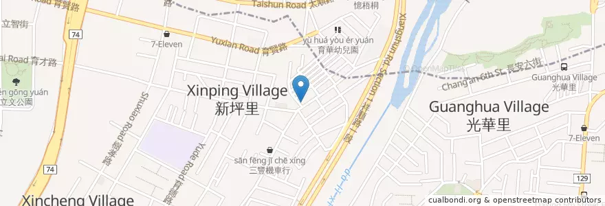 Mapa de ubicacion de 岡盛藥局 en Taiwan, Taichung, Taiping District.