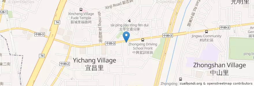 Mapa de ubicacion de 十方客牛排館 en Taiwan, 臺中市, 太平區.