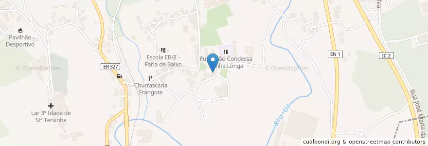 Mapa de ubicacion de Capela Mártir S. Sebastião en ポルトガル, Aveiro, ノルテ, Área Metropolitana Do Porto, Oliveira De Azeméis, Vila De Cucujães.