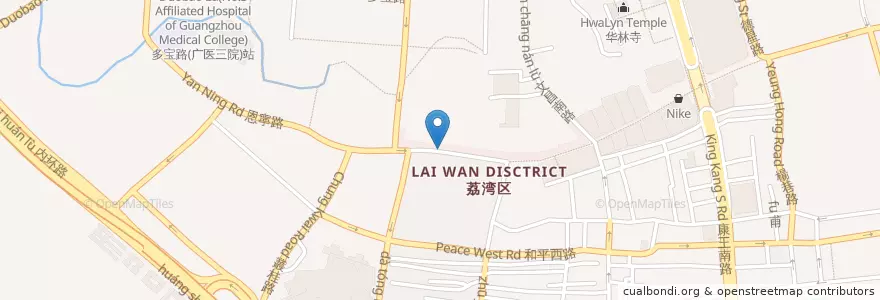 Mapa de ubicacion de 南信牛奶甜品专家 en الصين, غوانغدونغ, 广州市, 荔湾区, 华林街道.