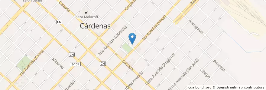 Mapa de ubicacion de Plaza en کوبا, Matanzas, Cárdenas, Ciudad De Cárdenas.