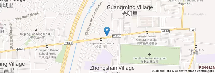 Mapa de ubicacion de 小周水餃館 en Taiwán, Taichung, 太平區.