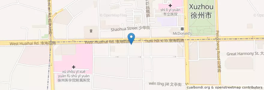 Mapa de ubicacion de 上海浦东发展银行 en 中国, 江蘇省, 徐州市.