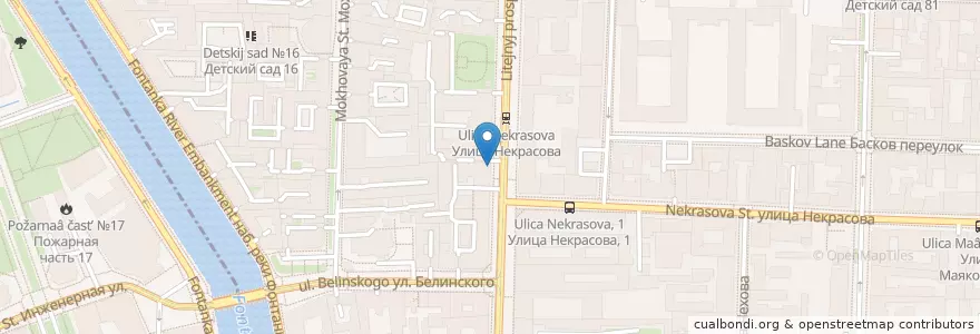 Mapa de ubicacion de GyroGrill en ロシア, 北西連邦管区, レニングラード州, サンクト ペテルブルク, Центральный Район, Литейный Округ.