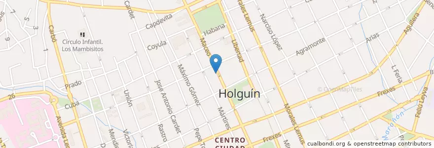 Mapa de ubicacion de El Búho en Kuba, Holguín, Holguín.