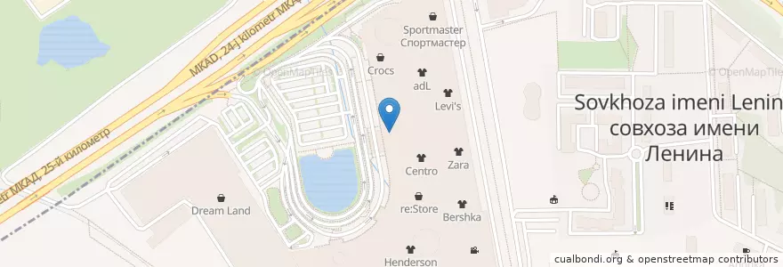 Mapa de ubicacion de Zafferano en روسيا, Центральный Федеральный Округ, Москва, Ленинский Городской Округ.