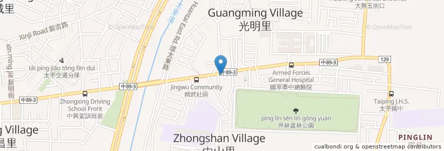 Mapa de ubicacion de 麥軒活力站 en تایوان, تایچونگ, 太平區.