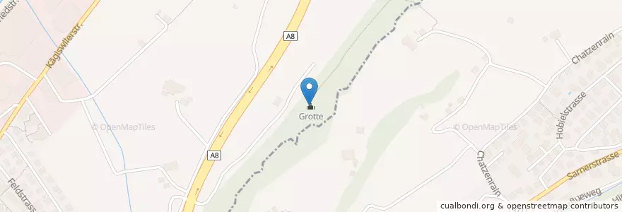 Mapa de ubicacion de Grotte en Suíça, Obwalden, Sarnen.