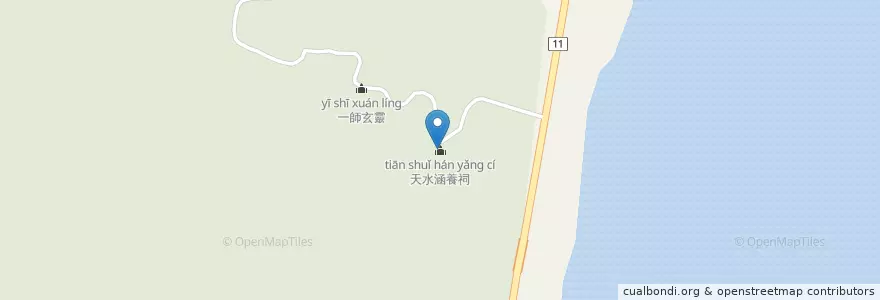 Mapa de ubicacion de 天水涵養祠 en Tayvan, 臺灣省, Hualien.