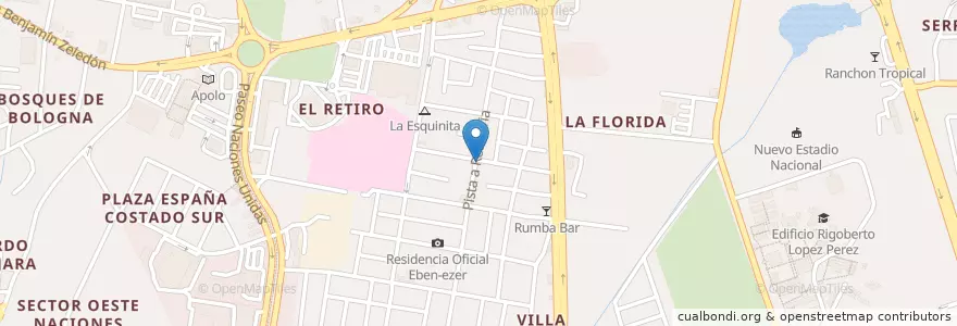 Mapa de ubicacion de 2° Iglesia Apostólica en نيكاراجوا, Departamento De Managua, Managua (Municipio).