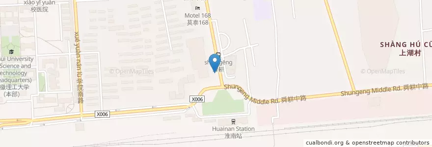 Mapa de ubicacion de 火车站 en Cina, Anhui, 淮南市, 田家庵区 (Tianjia'an), 淮南市区.