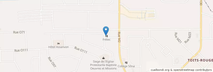 Mapa de ubicacion de College Frélec en Fildişi Sahili, Abican, Yopougon.