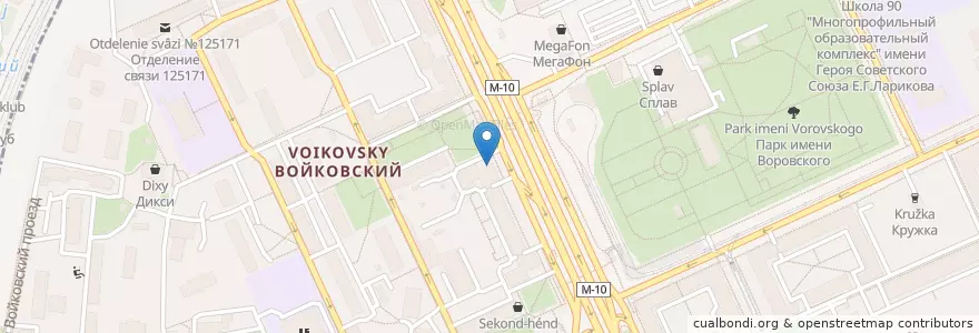 Mapa de ubicacion de МКБ en روسیه, Центральный Федеральный Округ, Москва, Северный Административный Округ, Войковский Район.