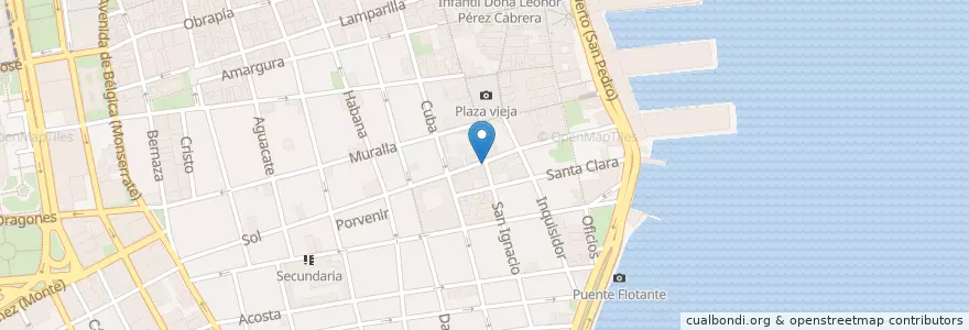 Mapa de ubicacion de La Mulata del Sabor en Cuba, La Habana, La Habana Vieja.