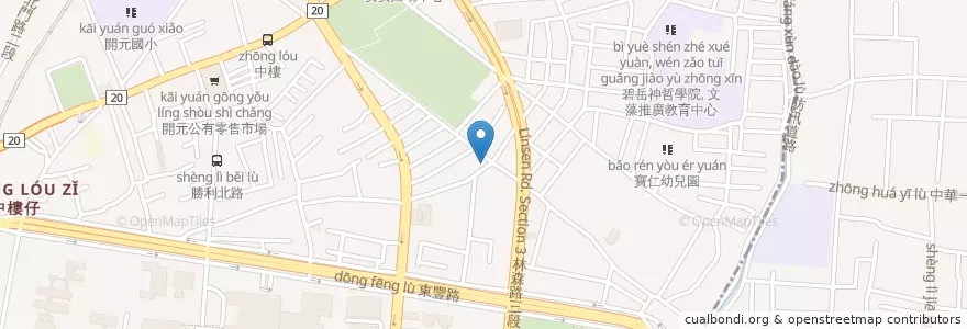 Mapa de ubicacion de 代謝俱樂部 en Taiwan, 臺南市, 北區.
