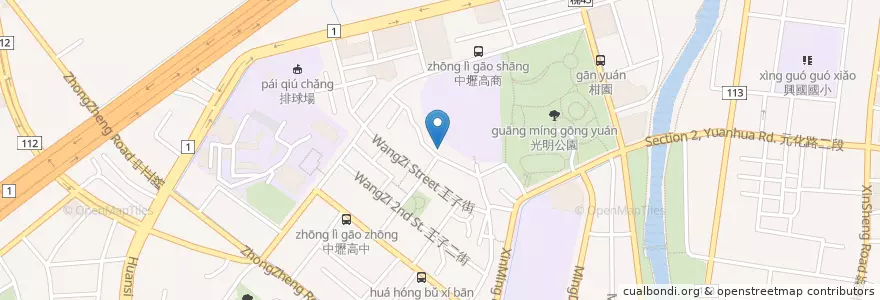 Mapa de ubicacion de 福德宮 en تايوان, تاو يوان, زونغلي.