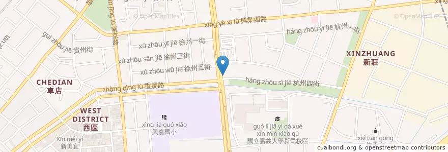 Mapa de ubicacion de 左阜右邑 en Taiwan, Provincia Di Taiwan, Chiayi, Contea Di Chiayi, 西區.