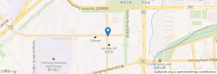 Mapa de ubicacion de 多那之咖啡 en Tayvan, Taichung, 南區.