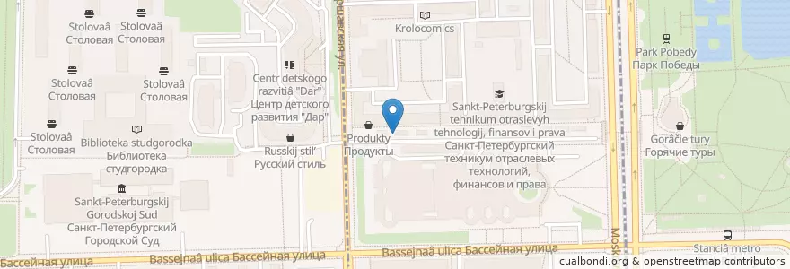 Mapa de ubicacion de Донер Кебаб en Russie, District Fédéral Du Nord-Ouest, Oblast De Léningrad, Saint-Pétersbourg, Московский Район.