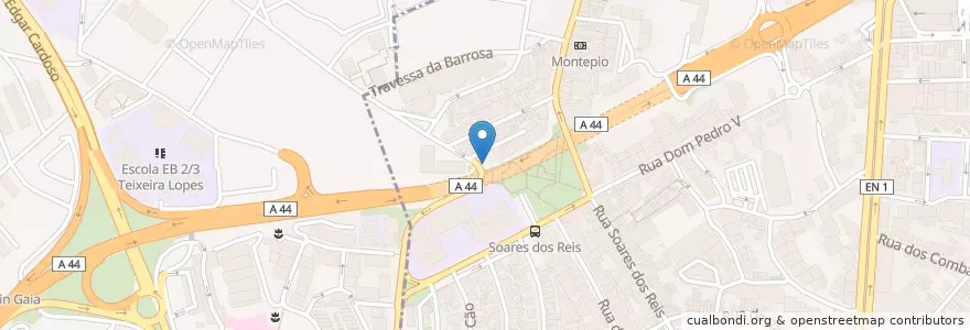 Mapa de ubicacion de O Silva en Portugal, North, Área Metropolitana Do Porto, Porto, Vila Nova De Gaia, Mafamude E Vilar Do Paraíso.