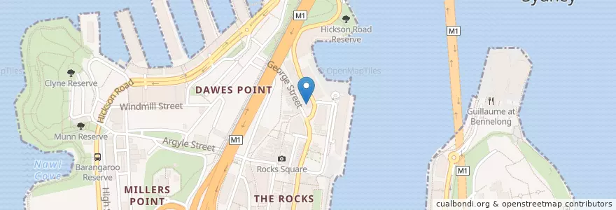 Mapa de ubicacion de Ribs & Burgers en オーストラリア, ニューサウスウェールズ, Council Of The City Of Sydney, Sydney.