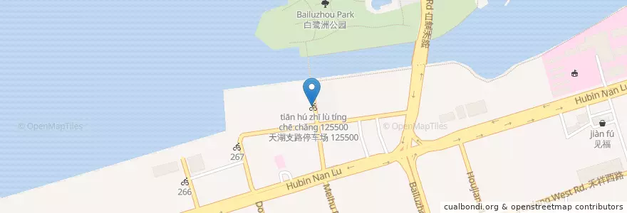 Mapa de ubicacion de 天湖支路停车场 125500 en 中国, 福建省, 思明区.