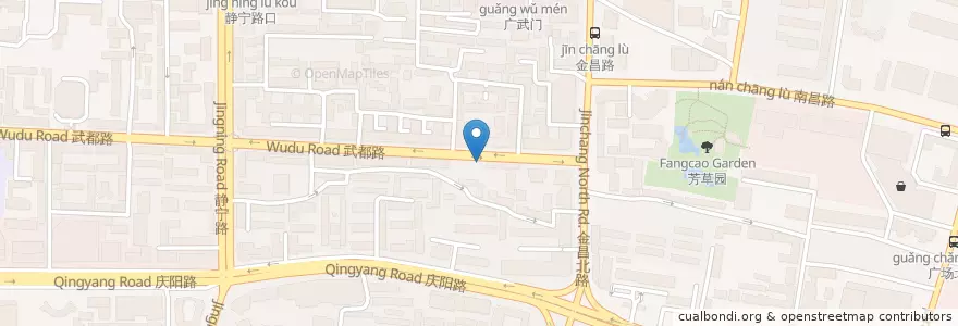 Mapa de ubicacion de 桃花岛咖啡 en 中国, 甘肃省, 兰州市 (Lanzhou), 城关区, 广武门街道.