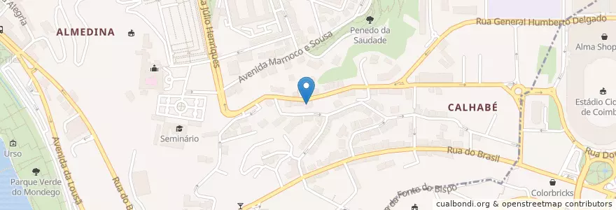 Mapa de ubicacion de Academia de música Scherzo en Portugal, Centro, Baixo Mondego, Coimbra, Coimbra, Sé Nova, Santa Cruz, Almedina E São Bartolomeu.