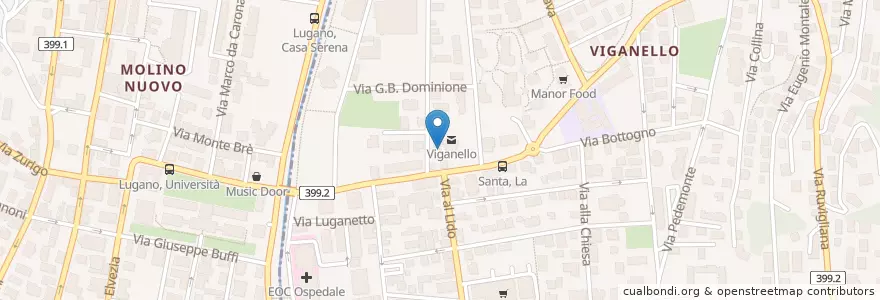 Mapa de ubicacion de Ristorante La Santa en İsviçre, Ticino, Distretto Di Lugano, Lugano, Circolo Di Lugano Ovest.