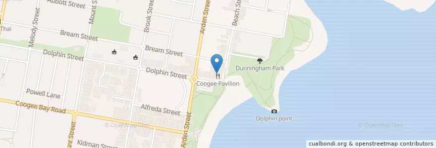 Mapa de ubicacion de Coogee Pavilion en استرالیا, New South Wales, Sydney, Randwick City Council.