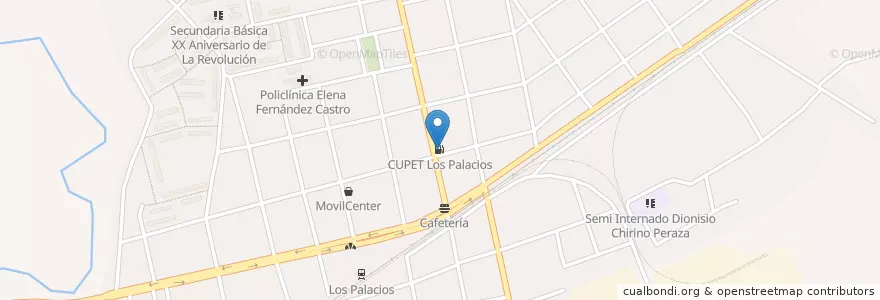 Mapa de ubicacion de CUPET Los Palacios en Cuba, Pinar Del Río, Los Palacios.