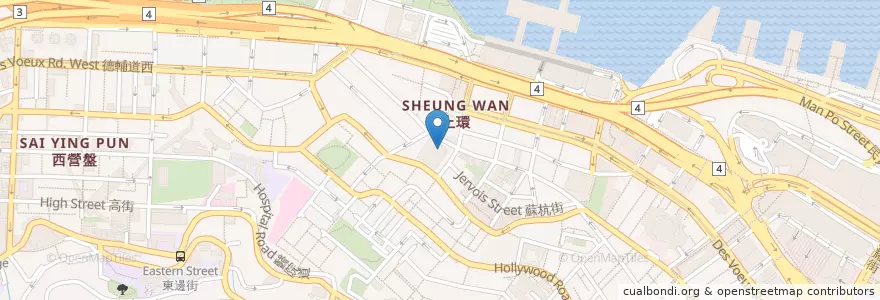 Mapa de ubicacion de 瑞記咖啡 en China, Guangdong, Hong Kong, Pulau Hong Kong, Wilayah Baru, 中西區 Central And Western District.