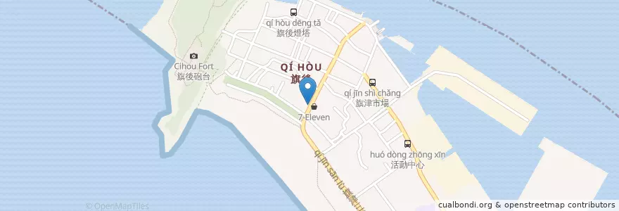 Mapa de ubicacion de 台灣基督長老教會旗後教會 en تايوان, كاوهسيونغ, 旗津區.